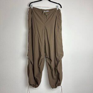 Adika Women’s Parachute Pants Brown Drawstring Relaxed Fit Retro Vibe Size XS-S
